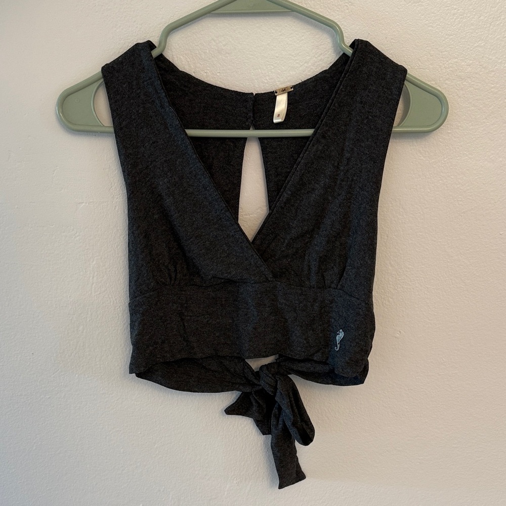 Charcoal Women's Wrap Tie Tank Top